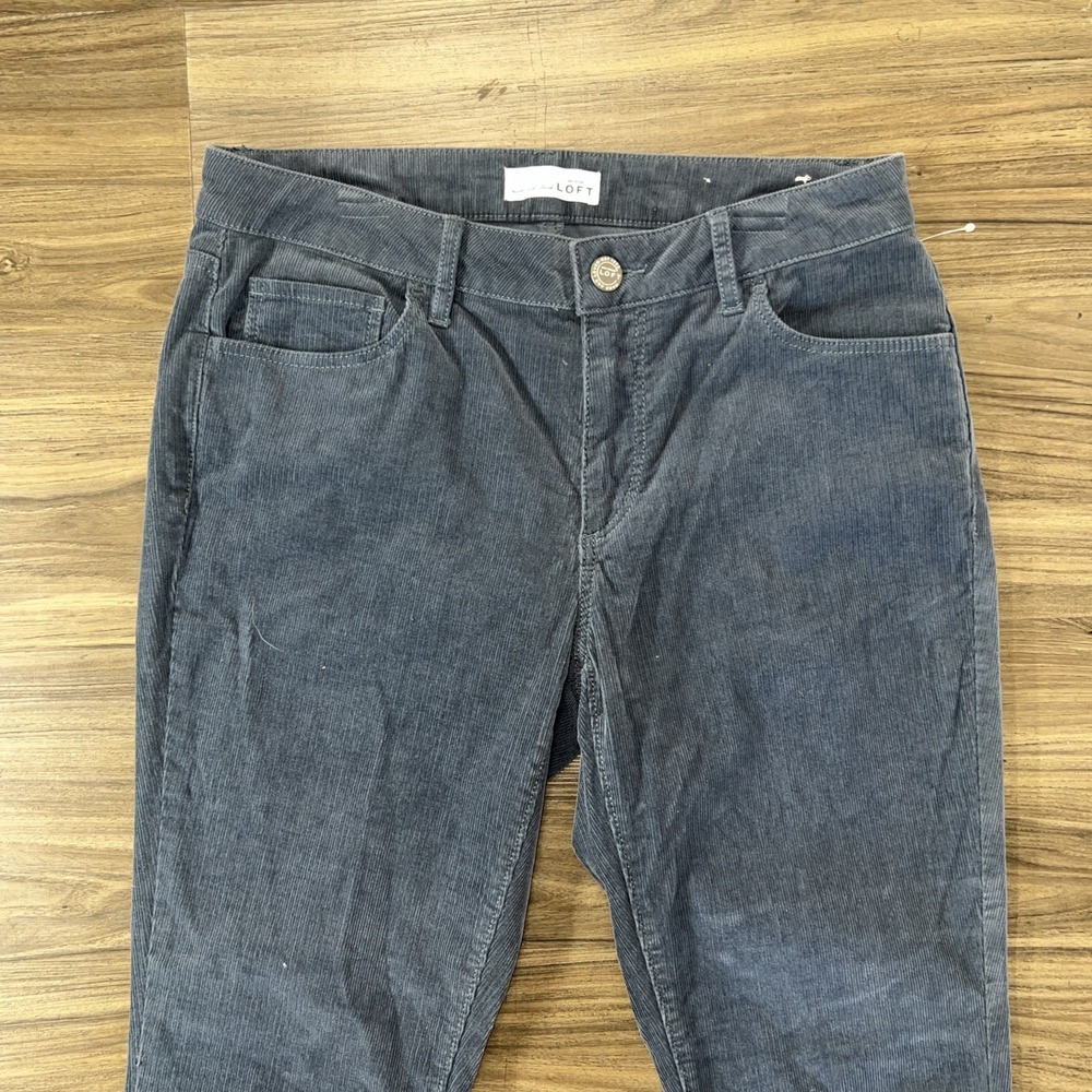 Ann Taylor Loft Pants Corduroy Modern Skinny Size P28/6 Green - Picture 2 of 6